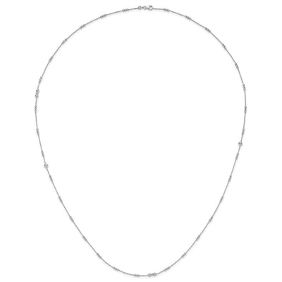 Sterling Silver Polished Beaded Necklace, 36 x 2mm