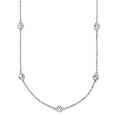 Sterling Shimmer Sterling Silver Rhodium-plated CZ 12 Stone 12 Station with Extension Necklace