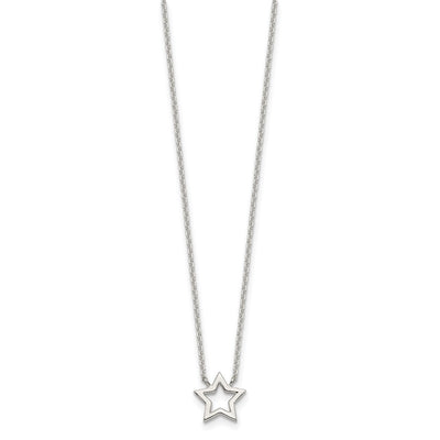 Sterling Silver Cut-Out Star Pendant Necklace