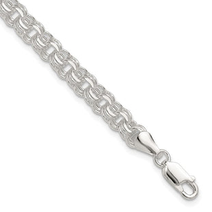 Sterling Silver Polished Triple Link Charm Bracelet