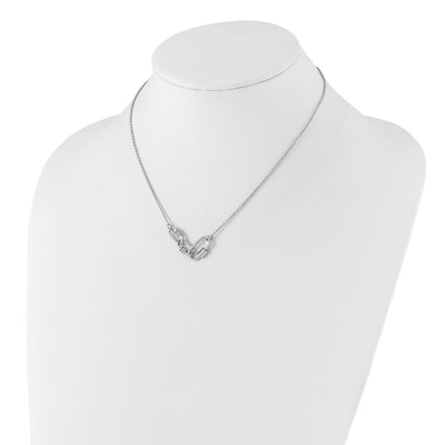 Pure Fire Sterling Silver Rhodium-plated 7.5in w/1in ext CZ Necklace