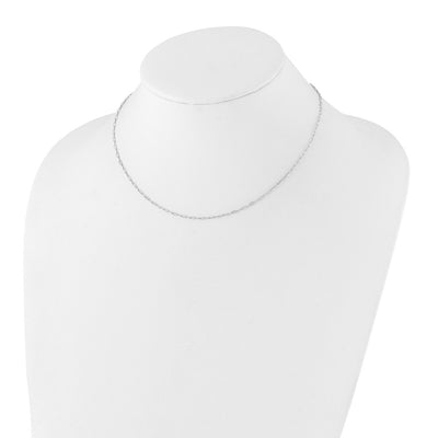 Sterling Silver Rhodium-plated Paperclip Link 16in w/2in ext Necklac