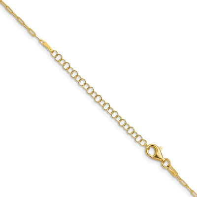 Sterling Silver Gold-tone Paperclip Link 16in w/2in ext Necklace