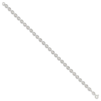 Sterling Silver Polished and Diamond Cut Beaded Necklace