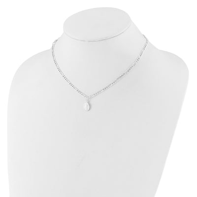 Sterling Silver RH-plated Miraculous Medal 7.25in w/1in ext. Necklace