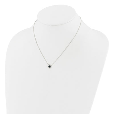 SS Multi Color CZ Evil Eye 16in w/2in ext Necklace