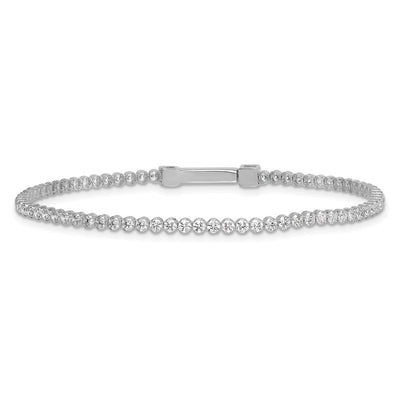 Sterling Silver Rhodium-plated Polished CZ Tennis Bracelet