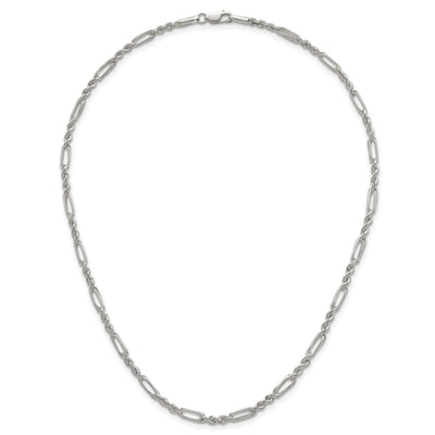 Sterling Silver Polished Figaro Rope Necklace