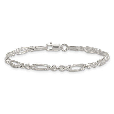 Sterling Silver Polished Figaro Rope Necklace