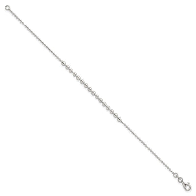 Sterling Silver Polished Center Beaded Necklace