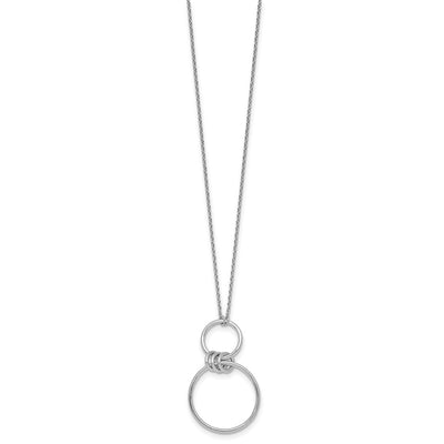 Sterling Silver Rhodium-plated Polished Circles Necklace