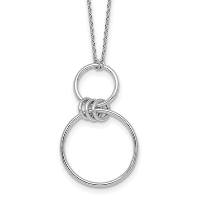 Sterling Silver Rhodium-plated Polished Circles Necklace