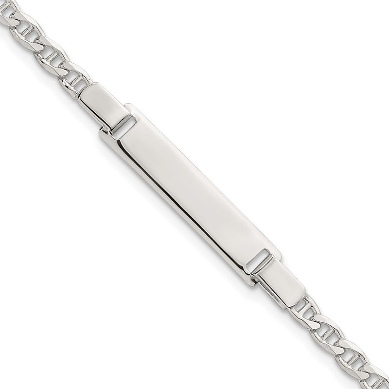 Sterling silver anchor link anchor ID bracelet