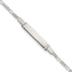 Sterling Silver Polished Figaro Link Childrens ID Bracelet, 6 x 5.5mm