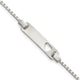 Sterling Silver Polished Cut-out Heart Box Link Childrens with Extension ID Bracelet