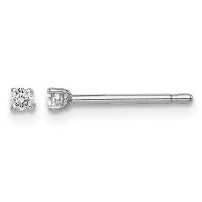 Sterling Silver Madi K Rhodium-plated Round CZ Children's Stud Earrings