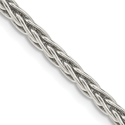 Sterling Silver Antiqued Solid Square Spiga Chain, 18 x 3.25mm