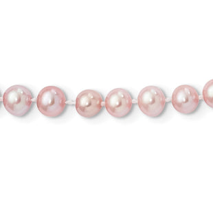 Sterling Silver Rhodium-plated 6- Purple Near-Round Freshwater Cultured Pearl Necklace (Style QH4763-16)