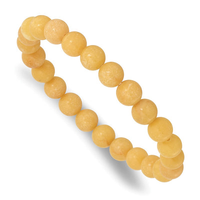 Yellow Jade Beaded Stretch Bracelet