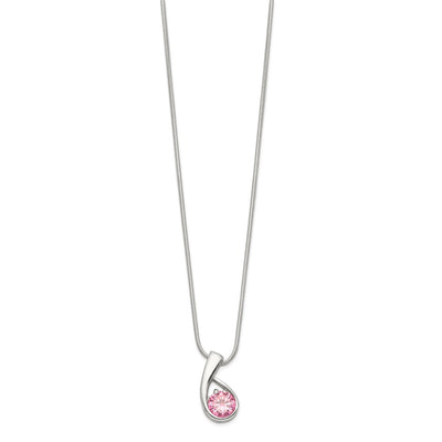 Sterling Silver Pink CZ Necklace