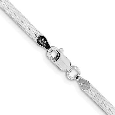 Sterling Silver Rhodium-plated Magic Herringbone Chain, 16 x 3mm