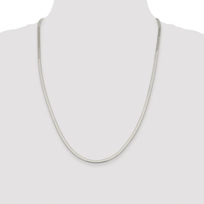 Sterling Silver Rhodium-plated Magic Herringbone Chain, 16 x 3mm