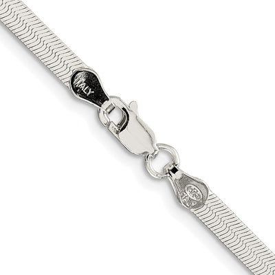 Sterling Silver Rhodium-plated Magic Herringbone Bracelet, 7 x 3.5mm