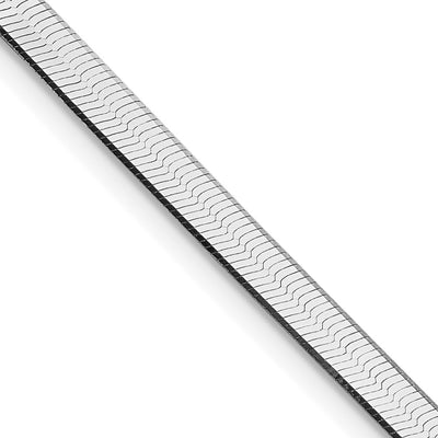 Sterling Silver Rhodium-plated Magic Herringbone Bracelet, 7 x 3.5mm