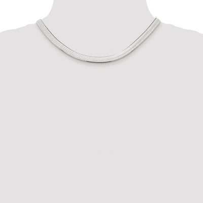 Sterling Silver Rhodium-plated Magic Herringbone Chain, 16 x 7.3mm