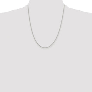 Sterling Silver Rhodium-plated Diamond-cut Cable Chain (Style QHC022R-22)