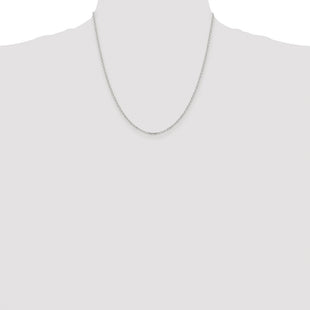 Sterling Silver Rhodium-plated Diamond-cut Cable Chain (Style QHC027R-20)