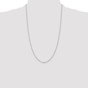 Sterling Silver Rhodium-plated Diamond-cut Cable Chain (Style QHC027R-26)