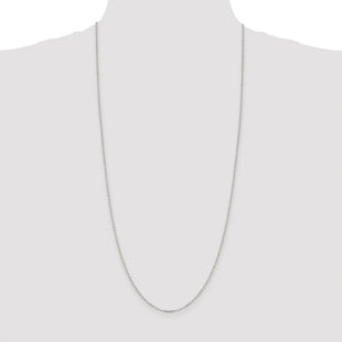 Sterling Silver Rhodium-plated Diamond-cut Cable Chain (Style QHC027R-30)