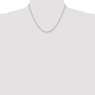 Sterling Silver Rhodium-plated Diamond-cut Cable Chain (Style QHC035R-18)