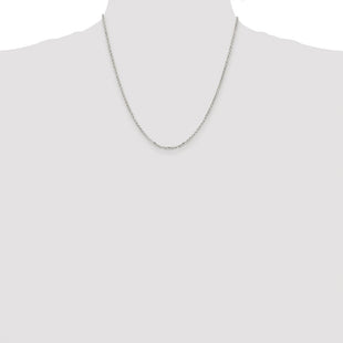 Sterling Silver Rhodium-plated Diamond-cut Cable Chain (Style QHC035R-20)
