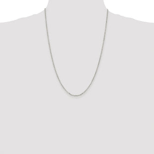 Sterling Silver Rhodium-plated Diamond-cut Cable Chain (Style QHC035R-24)
