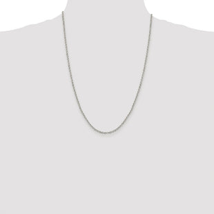Sterling Silver Rhodium-plated Diamond-cut Cable Chain (Style QHC045R-24)