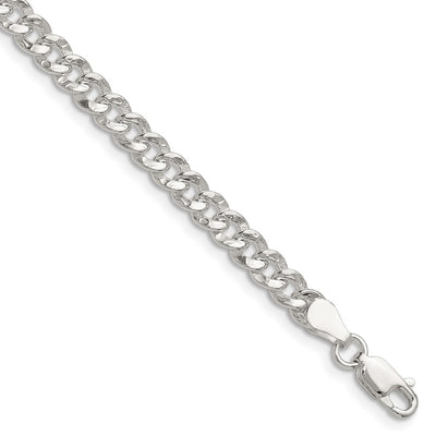 Sterling Silver Hammered Curb Bracelet, 7 x 4.75mm
