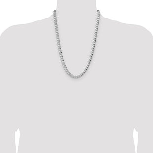 Sterling Silver Hammered Curb Chain (Style QHCB180-24)