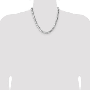 Sterling Silver Hammered Figaro Chain (Style QHF150-20)