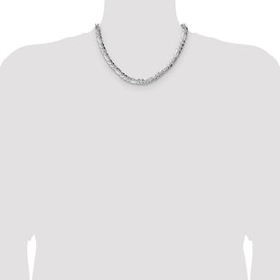Sterling Silver Hammered Figaro Chain (Style QHF180-18)