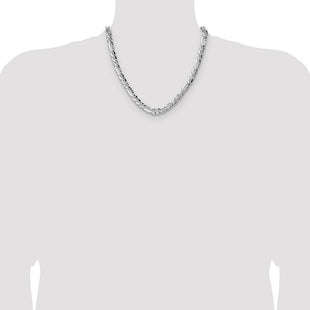 Sterling Silver Hammered Figaro Chain (Style QHF180-20)
