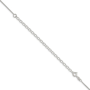 Sterling Silver Round Box Chain w/4in ext. (Style QHX019E-22)