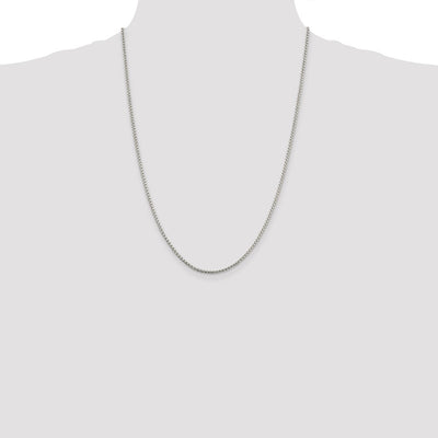 Sterling Silver Round Box Chain, 18 x 2mm