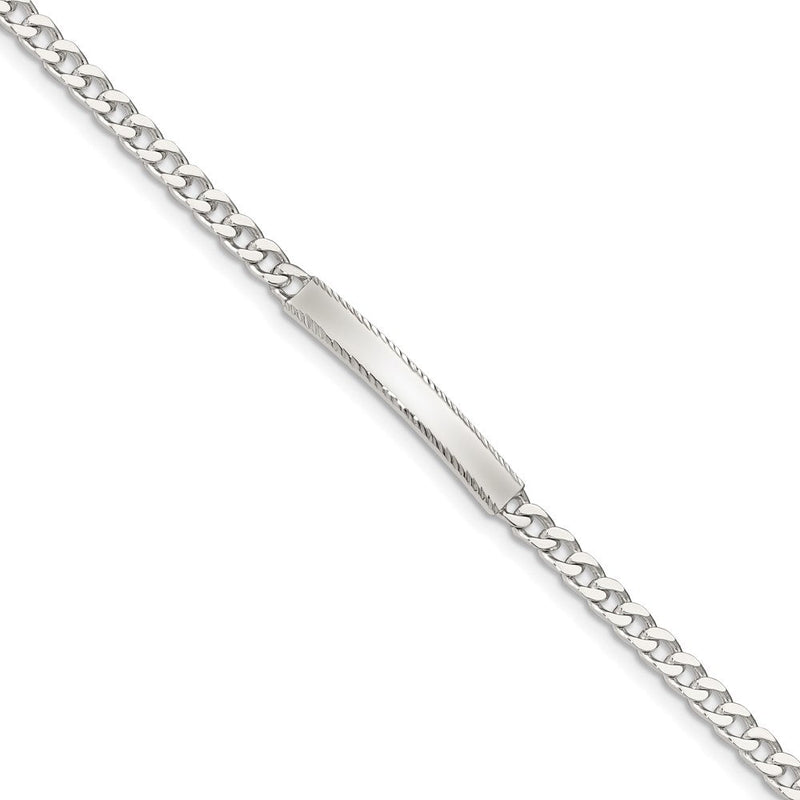 Sterling silver curb link engravable ID bracelet