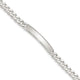Sterling Silver Diamond-cut Engraveable Curb Link ID Bracelet, 7 x 5mm