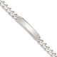 Sterling Silver Diamond-cut Engraveable Curb Link ID Bracelet, 7 x 6mm