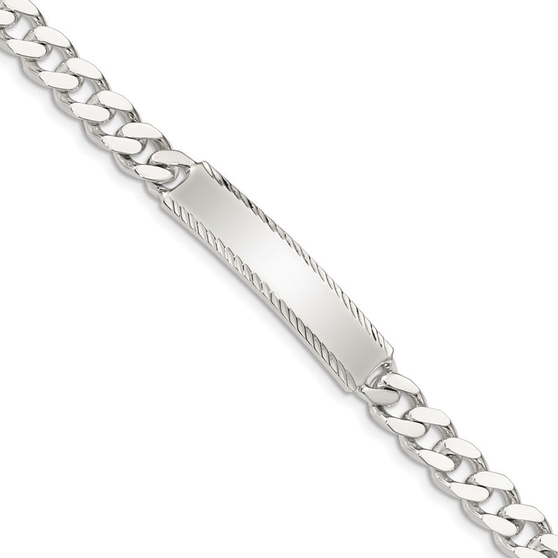Sterling silver curb link engravable ID bracelet