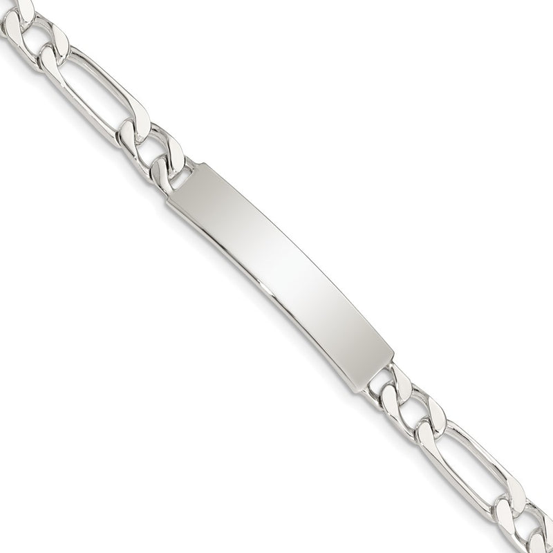 Sterling silver figaro link engravable ID bracelet