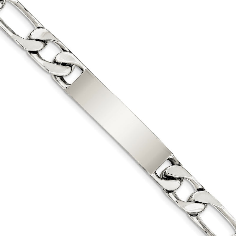 Sterling silver figaro link engravable ID bracelet